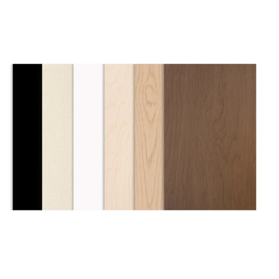 6 colors of Truflat black, linen, white maple, oak, and walnut sold by Thunder Laser Supply Canada