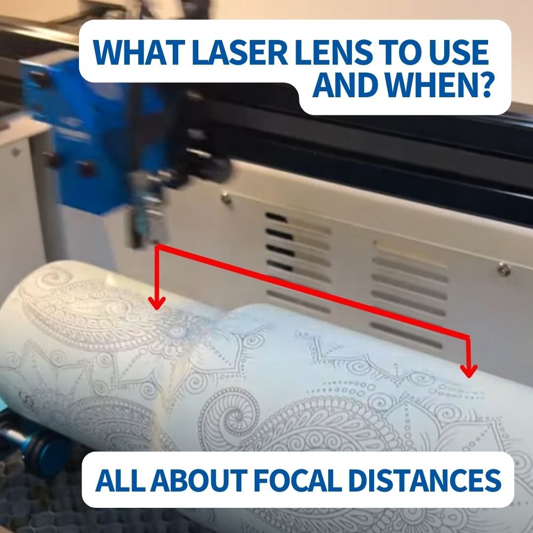 image of a thunder bolt laser engraving a tapered water bottle. red arrow point outwhere the top of the bottle is wider than the bottom of the bottle